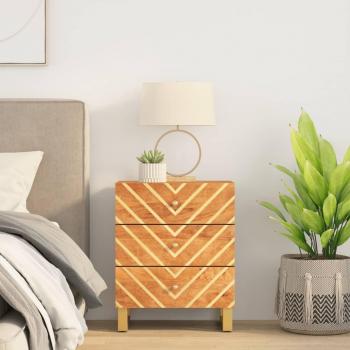 Brown and Black bedside Table 50x33x60 cm solid mango wood