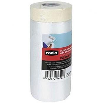 Cinta adhesiva crepé con plástico 90cmx22,5m