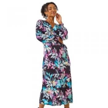 Robe Stretch Bleu Mi-Longue