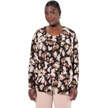 Ulla Popken Longshirt 2-in-1-Slinkyshirt, bedruckt, für große Größen