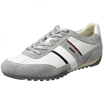 Geox U Wells C, Scarpe Sportive Basse Uomo, Grigio (Lt Grey/White)
