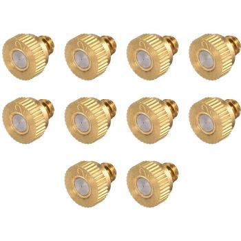 Boquillas de nebulización de latón doradas 10 Pcs 10/24 UNC diámetro de orificio 0.1mm a 0.8mm