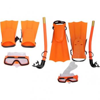 Kids Anti-Fog Diving Goggles and Snorkel Set with Swimming Fins