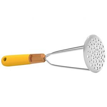 Presse Purée Pebbly Inox/Bambou – Couleur Rouge