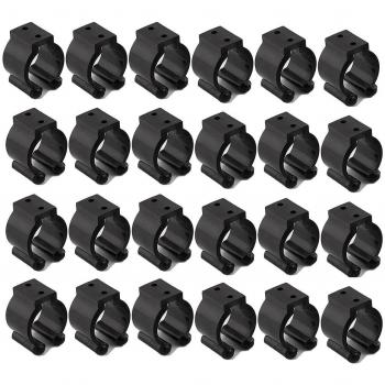 Kit 24 clips de canne à pêche – support murale pour queues de billard, couleur noire