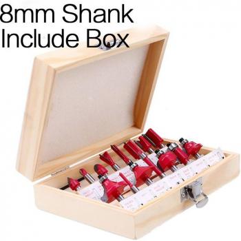 15pcs Carbide End Milling Cutter Set, 6.35mm Shank for Woodwork Routing