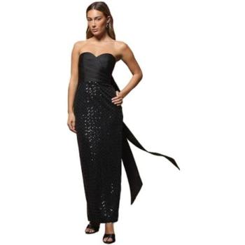 Coast Women’s Sparkle Band Dress – Black, Size 16, Bow Detail