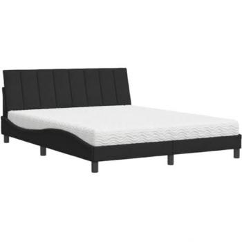VidaXL Hanko Aksomas Black Queen Mattress – 160×200 cm