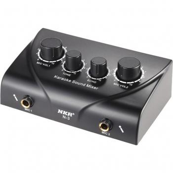 Tragbares Mikrofon‑Mixer Kit – Dual Mic Input, schwarz