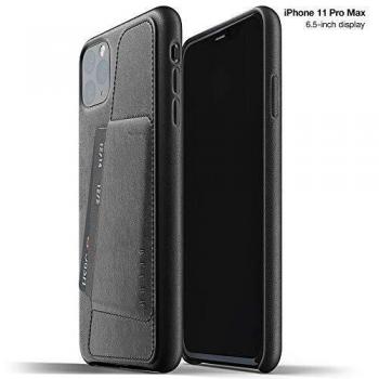 Mujjo Volllederschutzhülle für Apple iPhone 11 Pro Max, 2-3 Kartenfächer, hochwertiges weiches Leder, schwarz