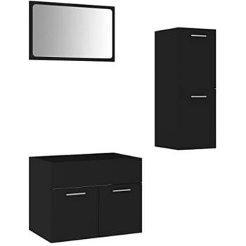Black Bathroom Furniture Set by vidaXL