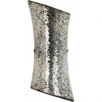 Marconi 2 Light Wall Light Satin Nickel with Mosaic Mirror Glass
