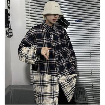 Männer‑Kontrast‑Langarm‑Shirt: Hüft‑Patchwork‑Style