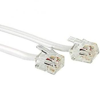 VALUE Telefonleitung RJ12 mit 6 Positionen und 4 Kontakten in Grau, Länge: 15 m