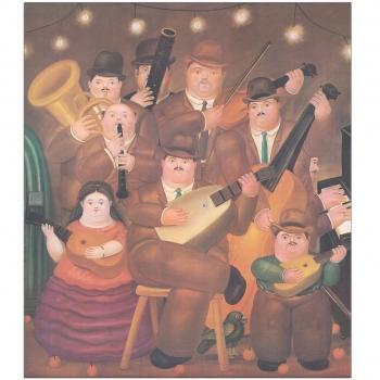 Panel Artístico Botero Los Musicos, Listo para Colgar, 74x85 cm
