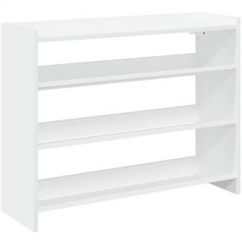 Compact White Shoe Rack 80x25x61.5 cm Engineered Wood