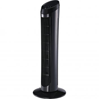 HOMCOM 45 W Turmventilator mit 3 Stufen und 70° Oszillation, leise, Schwarz Ø27 x H75 cm