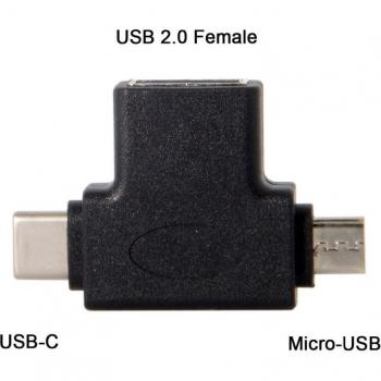 USB 3.1 Typ‑C zu Mikro‑USB Kombi-Adapter (USB 2.0 Host, weiblich)