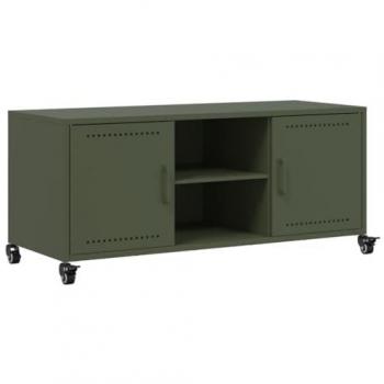 Mobile TV Verde Oliva 100,5x39x43,5 cm in Acciaio