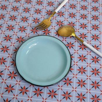 Retro Emaille Snackplatte, 14,5 cm Durchmesser