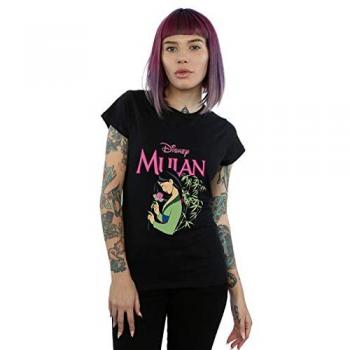 Mulan Pink Magnolia in Black – Women’s Cotton Top (S)