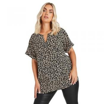 Top imprimé à bordure Yours Curve en noir
