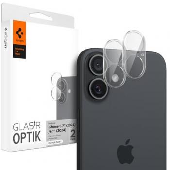 Spigen Optik Glas.tR Tempered Glass für Apple iPhone 16 und 16 Plus – Transparente Folie (2 Stück)