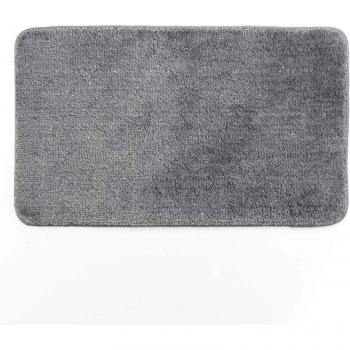 Tapis de Salle de Bain Gris Métallisé en Microfibre 45x75 cm