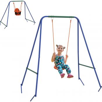 Outsunny “Swing Garden” 2‑in‑1, Neonati & Bambini (Arancione/Blu)