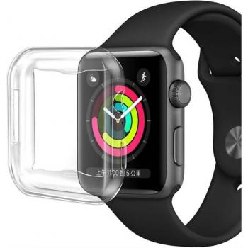 Cubierta Completa de TPU Claro Compatible con Apple Watch Series 3 2 1 38MM 42MM