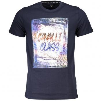 Cavalli Class Box Logo Navy Blue T-Shirt