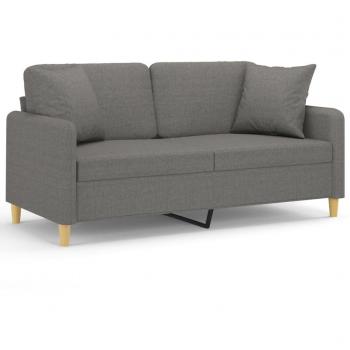 VidaXL 2-Sitzer Sofa mit Kissen 140 cm in Dunkelgrau