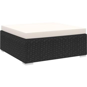 Cream & Black Modular Footrest – PE Rattan