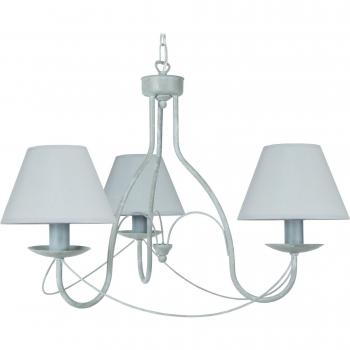 Lustre TOSEL Provençale Tissu Gris 62cm de Longueur, 80cm de Hauteur