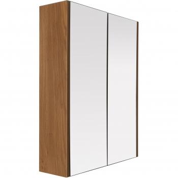 Premier Housewares Large Oak Bathroom Cabinet with Mirror, 63.5×30×13.5 cm