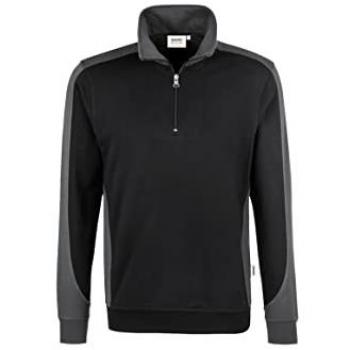 Hakro Zip-Sweatshirt Contrast Performance Mikralinar® Schwarz/Anthrazit Größe XL