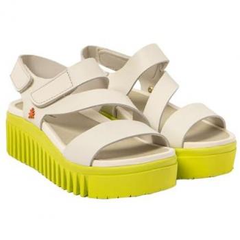 Art Sandalia de Cuña Brighton 1573 Mujer Piel Beige Nappa Cream-Pistacho Talla 39 EU
