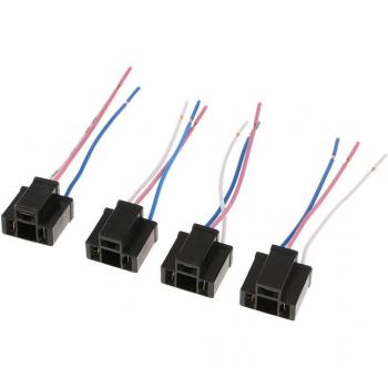 Conector hembra H4 para faros antiniebla, arnés de cableado de 3 hilos, 12V, 4 unidades