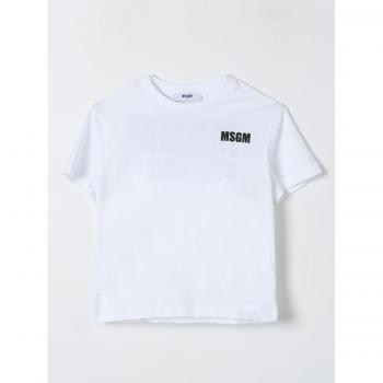 MSGM Children’s White T‑Shirt, Size 14, Male