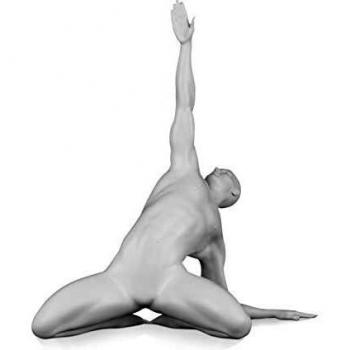 Objet Artistique Résine Satinée – Blanc, Hauteur 41 cm