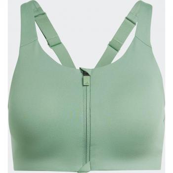 Top adidas TLRD Impact Atividade Física Suporte Alto Zip Verde