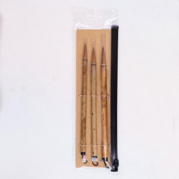Kit 3‑pédicules de peinture Kolinsky Bambou