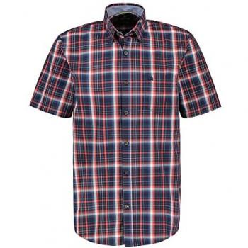 LERROS Kurzarmhemd »LERROS Halbarmhemd *Poplin Check*« HIBISCUS RED Normalgrößen HIBISCUS RED
