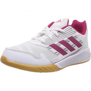 Adidas Unisex Kids' Altarun Training Shoes – Dual Color: White with Bold Pink Accents