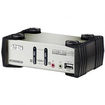 KVM USB 2‑ports, modèle CS1732B – Hub inclus