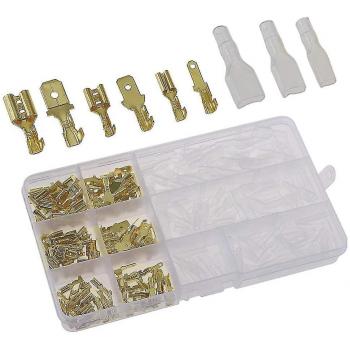 Kit de Connecteurs Bêche en Laiton 240 unités, 2.8 mm à 6.3 mm + Manchons d’isolation