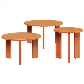 Table Basse Empilable 3 Pièces Brun Cire 47,5 x 47,5 x 27 cm