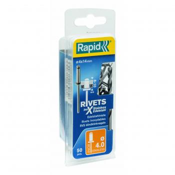 Rapid Rivets Stainless Steel 4 x 14 mm Pack of 50