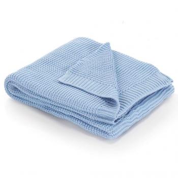 CopriDivano a Maglia di Cotone Blu VidaXL