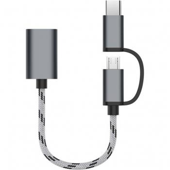 OTG Adapter Kabel 2 in 1 USB 3.0 Konverter für Mikro USB und Typ-C